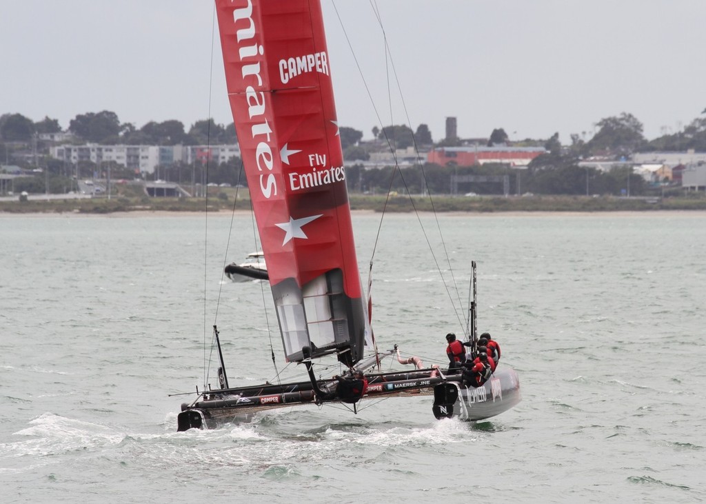 Luna Rossa and Emirates Team NZ - Practice Racing, Waitemata Harbour © Richard Gladwell www.photosport.co.nz